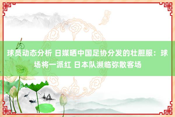 球员动态分析 日媒晒中国足协分发的壮胆服：球场将一派红 日本队濒临弥散客场