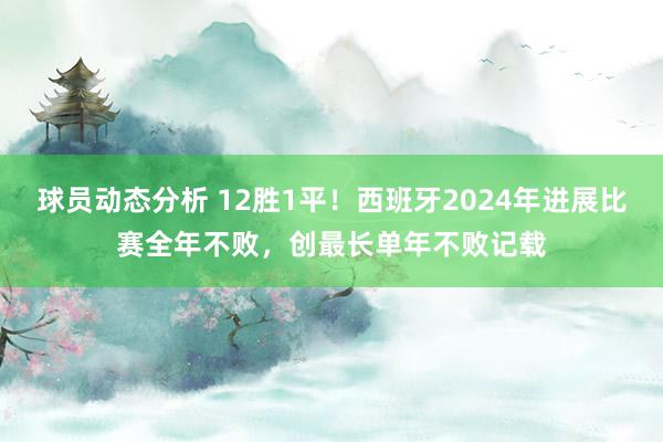 球员动态分析 12胜1平！西班牙2024年进展比赛全年不败，创最长单年不败记载