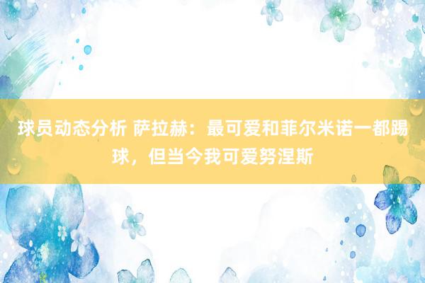 球员动态分析 萨拉赫：最可爱和菲尔米诺一都踢球，但当今我可爱努涅斯