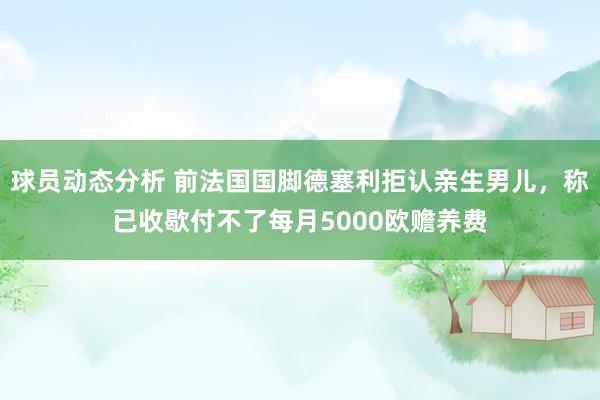 球员动态分析 前法国国脚德塞利拒认亲生男儿，称已收歇付不了每月5000欧赡养费