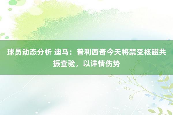 球员动态分析 迪马：普利西奇今天将禁受核磁共振查验，以详情伤势