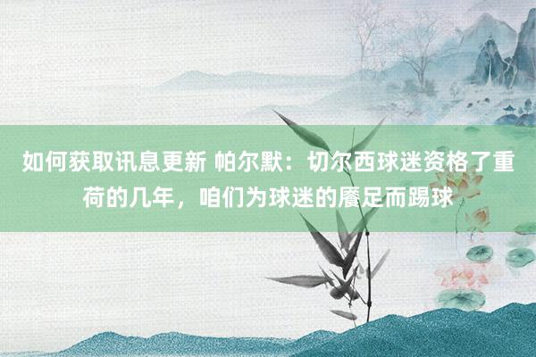 如何获取讯息更新 帕尔默：切尔西球迷资格了重荷的几年，咱们为球迷的餍足而踢球