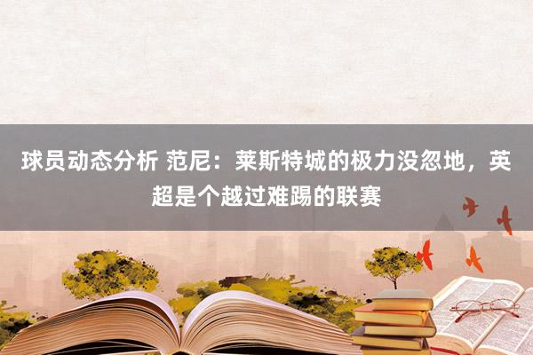 球员动态分析 范尼：莱斯特城的极力没忽地，英超是个越过难踢的联赛