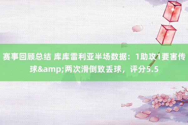 赛事回顾总结 库库雷利亚半场数据：1助攻1要害传球&两次滑倒致丢球，评分5.5